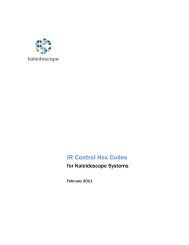 IR Control Hex Codes for Kaleidescape Systems