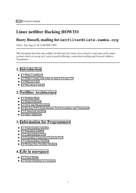 Linux Netfilter Hacking Howto Kambing Ui