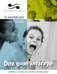 10. MASTERCLASS i UNGE STEMMER - Den Jyske Sangskole