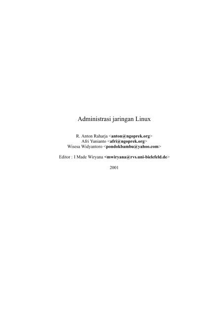 administrasi jaringan linux - Kambing UI - Universitas Indonesia