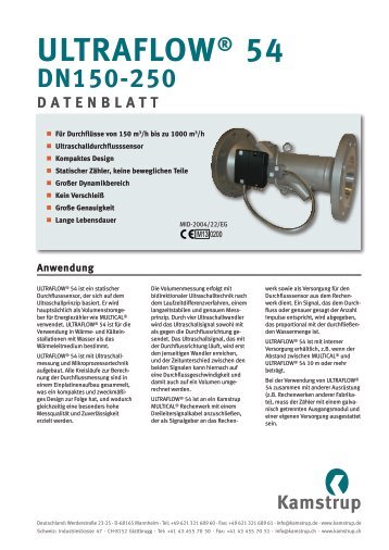 ULTRAFLOW® 54, DN150-250 DATENBLATT ... - Kamstrup A/S