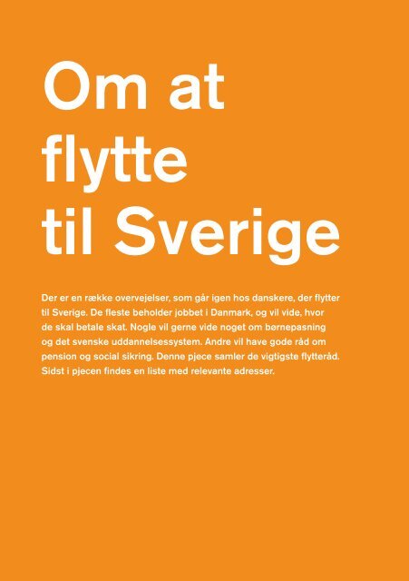 Om at flytte til Sverige - NCC