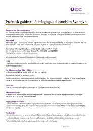 Praktiske informationer - Pædagoguddannelsen Sydhavn