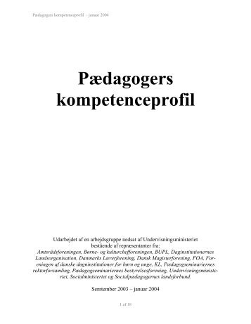 Pædagogers kompetenceprofil - Børne- og Kulturchefforeningen