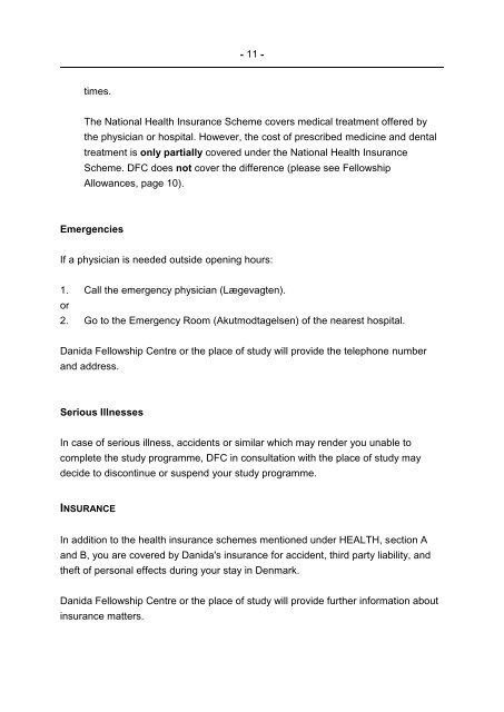 TABLE OF CONTENTS - Danida Fellowship Centre