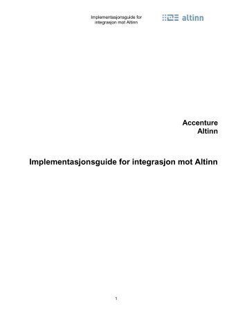 Implementasjonsguide for integrasjon mot Altinn