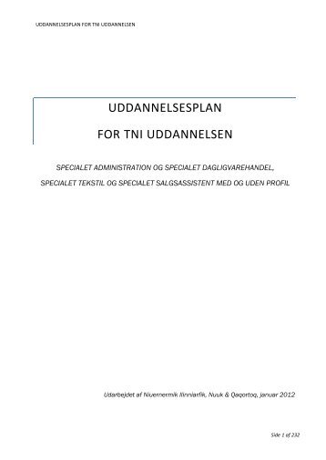 TNI Uddannelsesplan - Grønlands Handelsskole