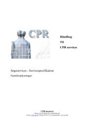 Håndbog Til CPR services Søgeservices - Servicespecifikation