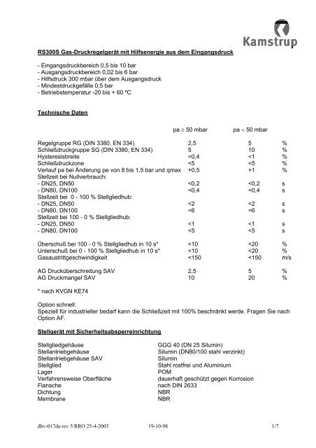 Datenblatt - Kamstrup A/S