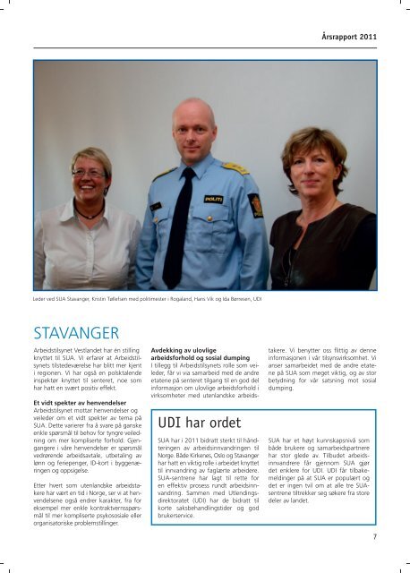 Årsrapport 2011 - Servicesenter for utenlandske arbeidstakere