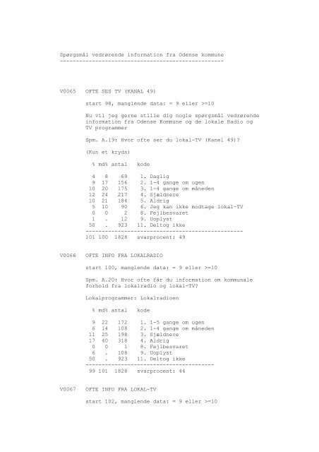 Odense Kommune og borgerne, 1990 - DDA Samfund - Dansk Data ...