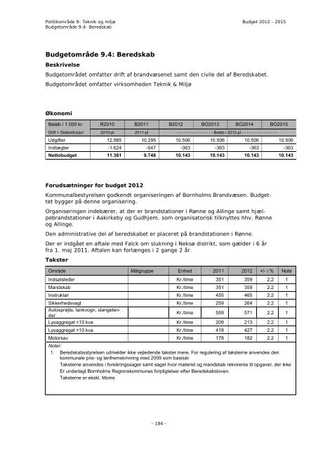 Budget 2012 - Bornholms Regionskommune