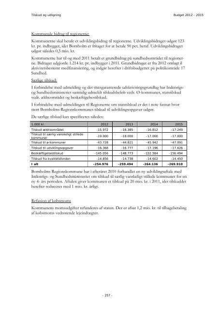 Budget 2012 - Bornholms Regionskommune