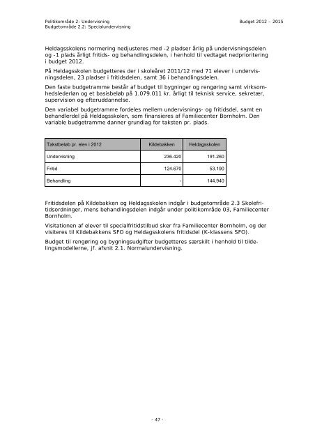 Budget 2012 - Bornholms Regionskommune