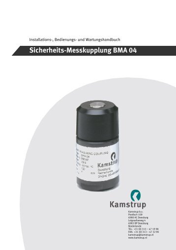 Sicherheits-Messkupplung BMA 04 - Kamstrup A/S