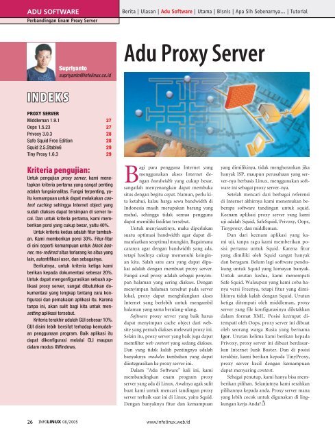 Adu Proxy Server INDEKS - Bebas
