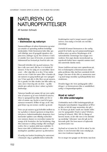 NATURSYN OG NATUROPFATTELSER - Naturrådet