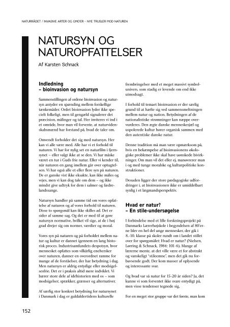 NATURSYN OG NATUROPFATTELSER - Naturrådet