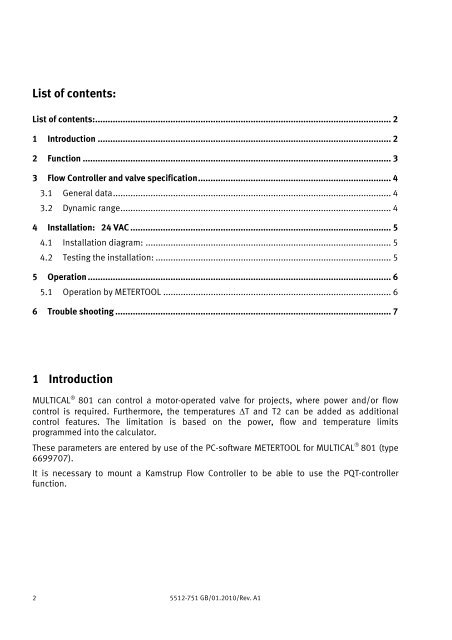 PQT-Controller for MULTICAL® 801 - Kamstrup