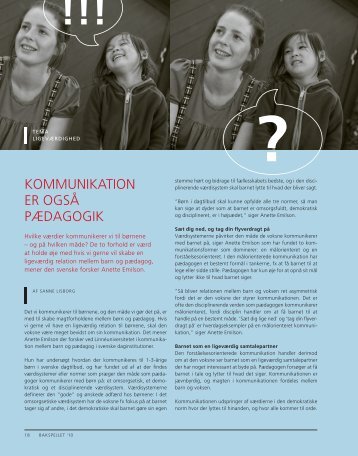 KOMMUnIKATIOn ER OGSå PæDAGOGIK