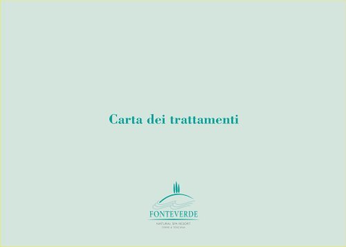 Carta dei trattamenti - Fonteverde