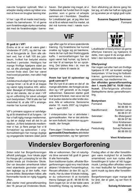 januar 2007 - Lokalbladet - For Vinderslev-, Pederstrup-, Mausing