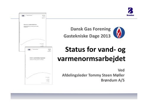 Status for vand- og varmenormsarbejdet - Dansk Gas Forening