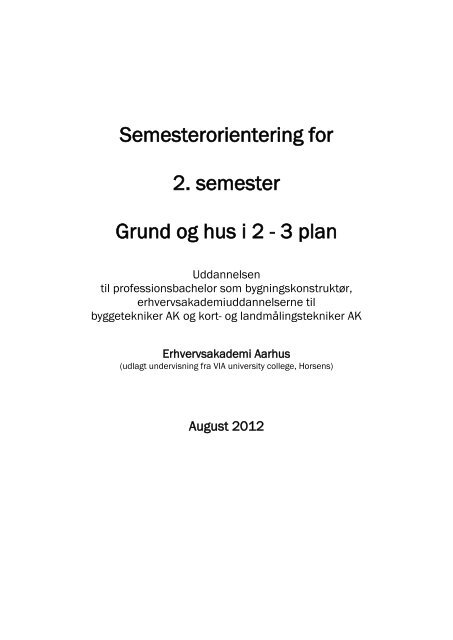 Semesterorientering for 2. semester - Erhvervsakademi Aarhus