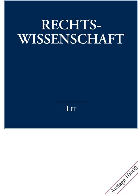 Rechts- wissenschaft - LIT Verlag