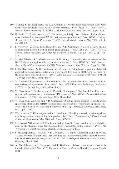 Publications of Prof. A.B. Gershman