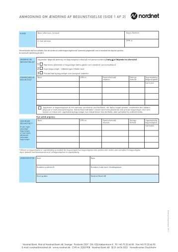 ANMODNING OM ÆNDRING AF BEGUNSTIGELSE (SIDE ... - Nordnet