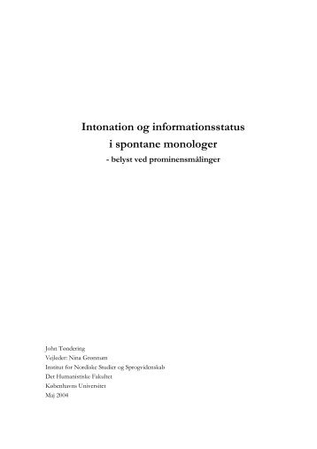Intonation og informationsstatus i spontane monologer - IAAS