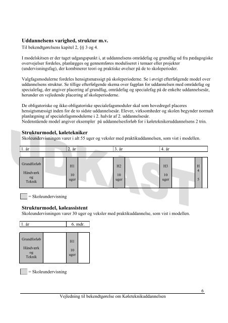 Udkast til vejledning til bekendtgørelse om køleteknikeruddannelsen