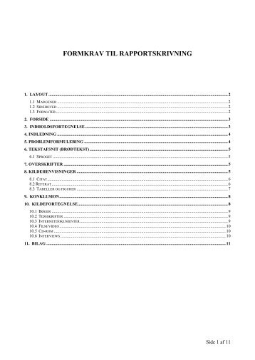 FORMKRAV TIL RAPPORTSKRIVNING - Learnmark Horsens