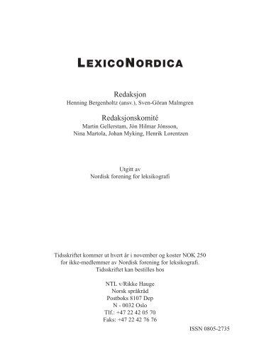 LEXICONORDICA