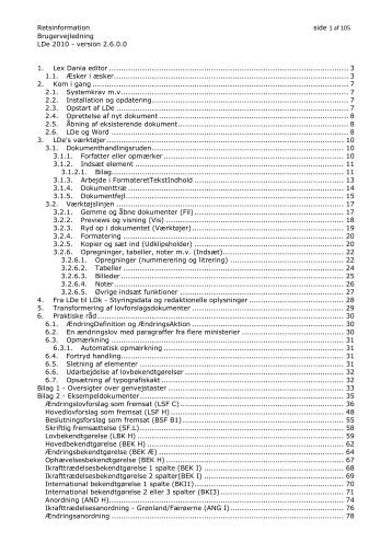 Almindelig word-funktionalitet: - Retsinformation