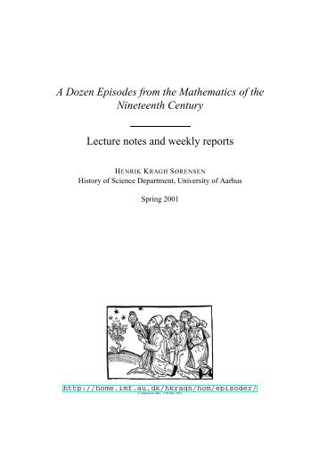 A Dozen Episodes from the Mathematics of the Nineteenth Century ...