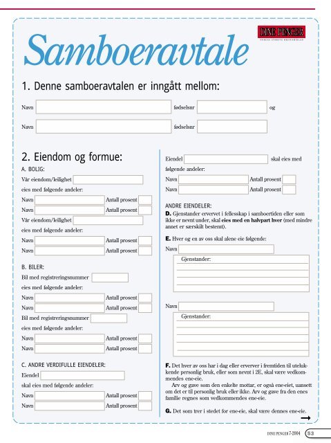 samboeravtale - VG