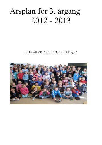 Årsplan for 3. årgang 2012 - 2013 - Rønbækskolen