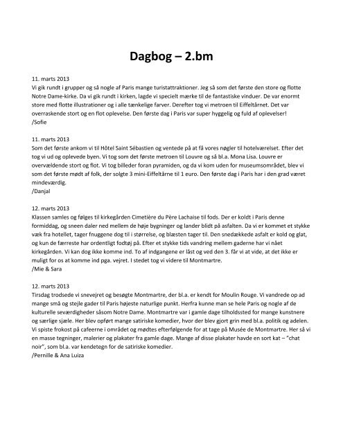 Dagbog – 2.bm