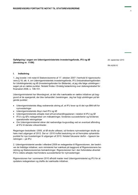 Hent notatet her (pdf) - Rigsrevisionen