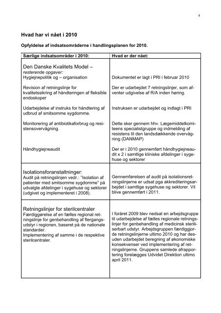 Årsberetning Infektionshygiejnen 2010