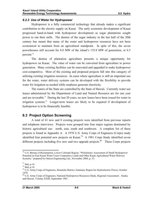 Renewable Energy Technology Assessments - Kauai Island Utility ...