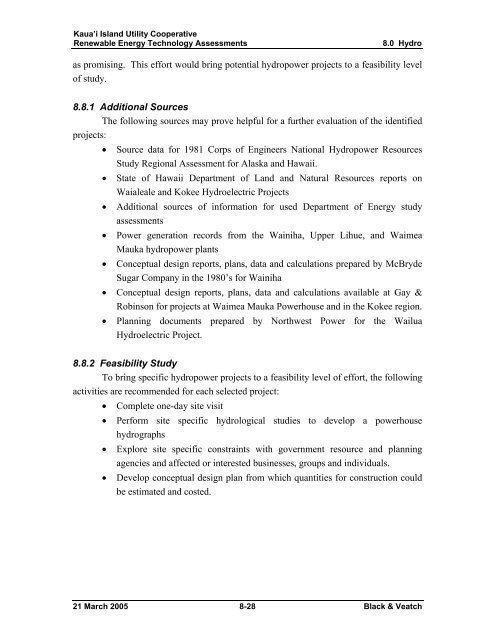 Renewable Energy Technology Assessments - Kauai Island Utility ...