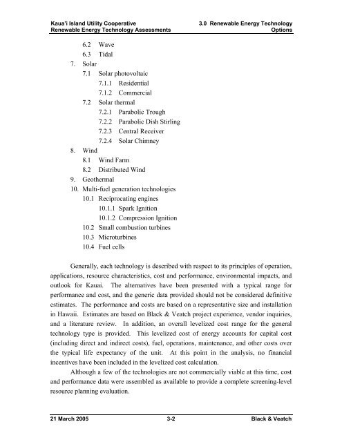 Renewable Energy Technology Assessments - Kauai Island Utility ...