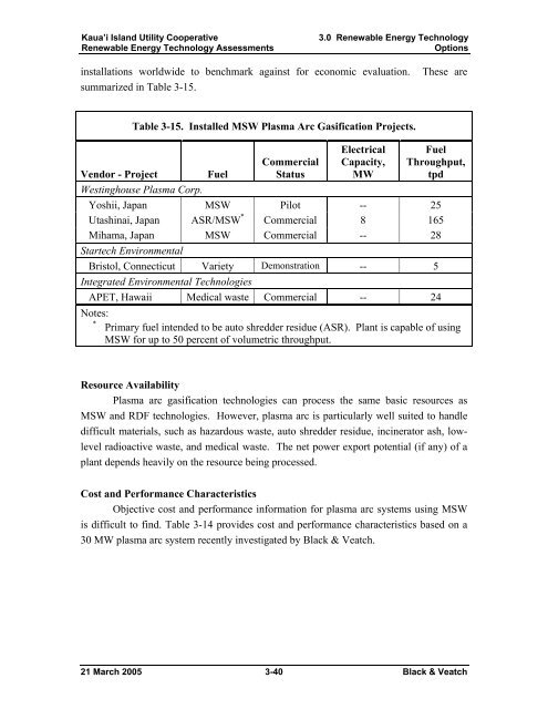 Renewable Energy Technology Assessments - Kauai Island Utility ...