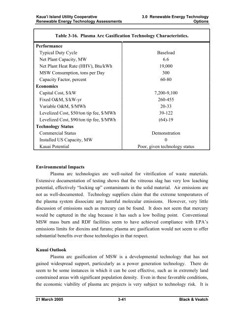 Renewable Energy Technology Assessments - Kauai Island Utility ...