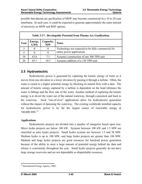 Renewable Energy Technology Assessments - Kauai Island Utility ...