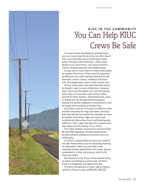 KIUC Linemen All Geared Up - Kauai Island Utility Cooperative