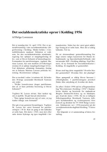 Det socialdemokratiske oprør i Kolding 1956